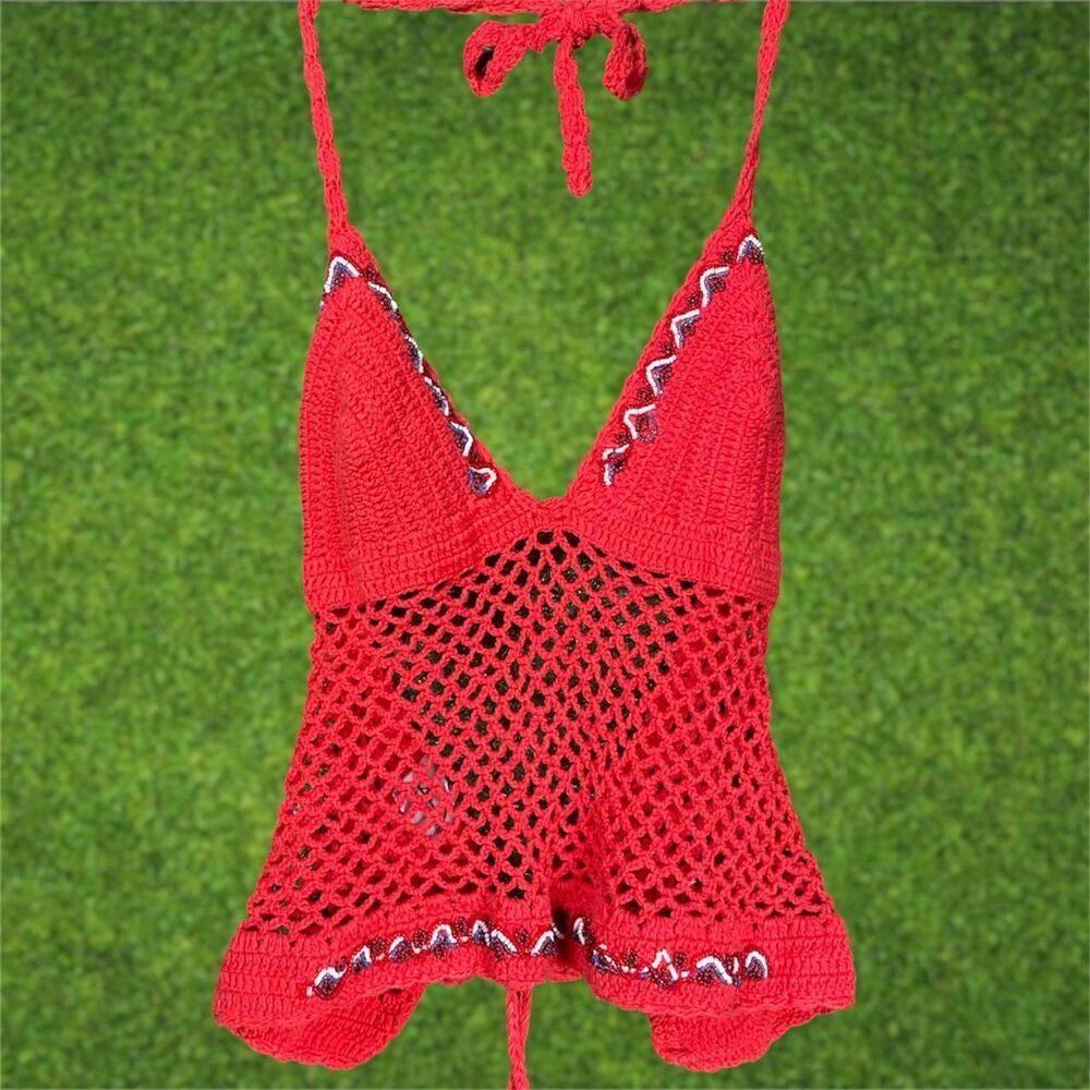 Vintage Beaded Halter Top